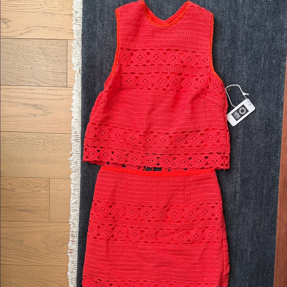 NWT Saylor Crochet Top and Skirt Set